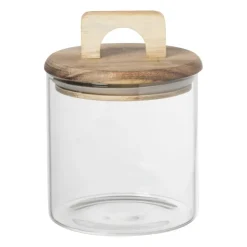 Xenos Voorraadpot Acacia mini - glas - ø8x12 cm- Voorraadpotten