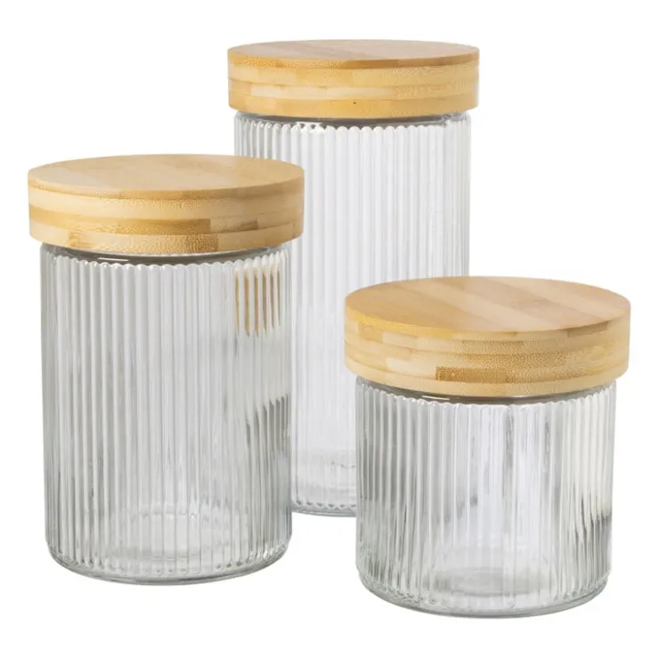 Xenos Voorraadpot met bamboe deksel - 750 ml- Voorraadpotten