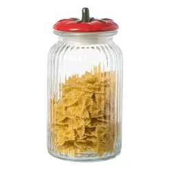 Xenos Voorraadpot tomaat - transparant/rood - 1.2 liter- Voorraadpotten