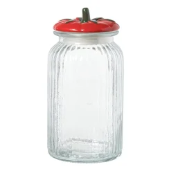 Xenos Voorraadpot tomaat - transparant/rood - 1.2 liter- Voorraadpotten