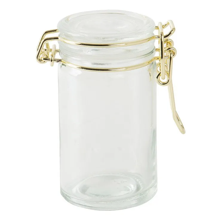 Xenos Voorraadpotje - goudkleurig - 70 ml- Voorraadpotten