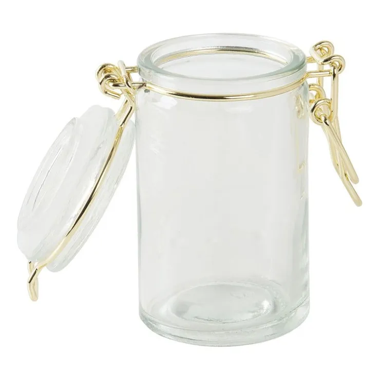 Xenos Voorraadpotje - goudkleurig - 70 ml- Voorraadpotten