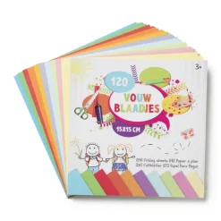 Xenos Vouwblaadjes - multikleur - 120 stuks- Knutselpapier|Kerst Knutselen