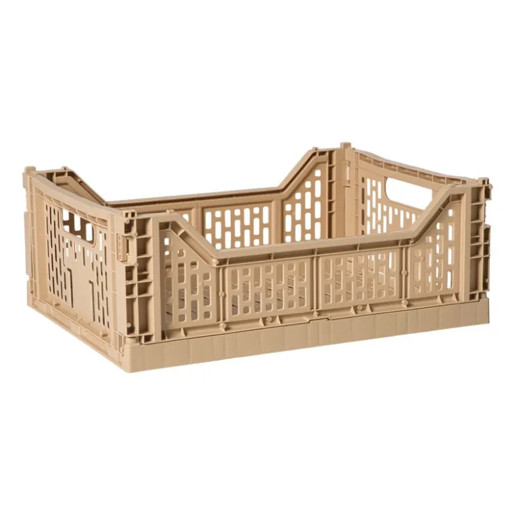 Xenos Vouwkrat groot - beige - 14.5x40x30 cm- Kratjes