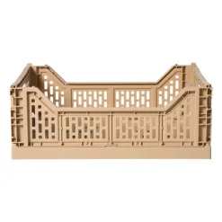 Xenos Vouwkrat groot - beige - 14.5x40x30 cm- Kratjes