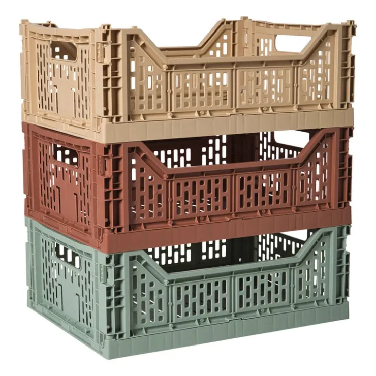 Xenos Vouwkrat groot - beige - 14.5x40x30 cm- Kratjes