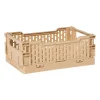 Xenos Vouwkrat klein - beige - 6x15x10 cm- Kratjes