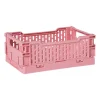 Xenos Vouwkrat klein - roze - 6x15x10 cm- Kratjes
