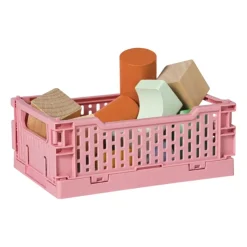Xenos Vouwkrat klein - roze - 6x15x10 cm- Kratjes