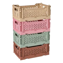 Xenos Vouwkrat middel - groen - 10.5x27x17 cm- Kratjes
