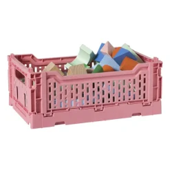 Xenos Vouwkrat middel - roze - 10.5x27x17 cm- Kratjes