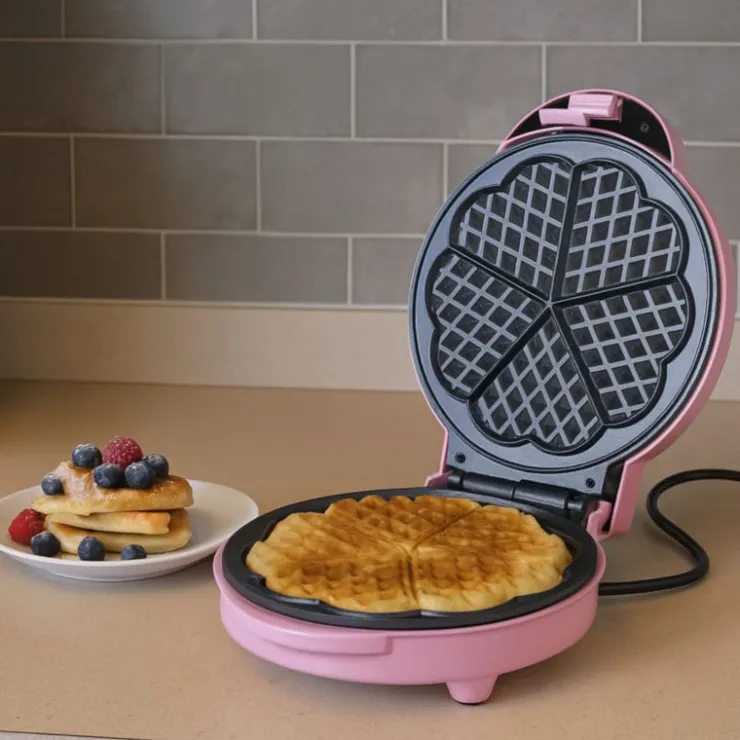Xenos Wafelmaker - roze - 1000 watt- Kerstcadeaus