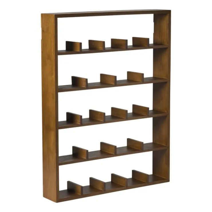 Xenos Wandkast voor 23 mokken - bruin - 63.5x48x9 cm- Vakkenkasten|Wandkasten