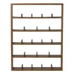 Xenos Wandkast voor 23 mokken - bruin - 63.5x48x9 cm- Vakkenkasten|Wandkasten