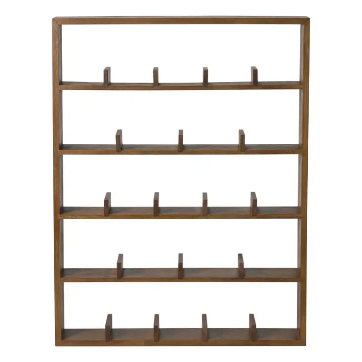 Xenos Wandkast voor 23 mokken - bruin - 63.5x48x9 cm- Vakkenkasten|Wandkasten