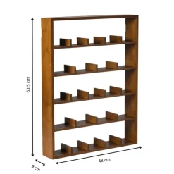 Xenos Wandkast voor 23 mokken - bruin - 63.5x48x9 cm- Vakkenkasten|Wandkasten