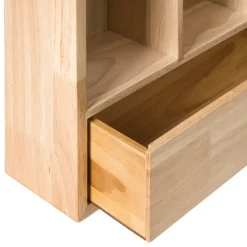 Xenos Wandkastje voor mokken met lade - bruin - 53x50x10 cm- Kerstcadeaus|Vakkenkasten
