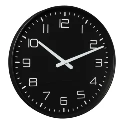 Xenos Wandklok Gina - zwart - ø40x4.5 cm- Klokken