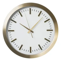 Xenos Wandklok gouden rand - wit - ø40 cm- Klokken