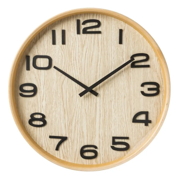 Xenos Wandklok houten rand - bruin - ø41 cm- Klokken