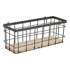 Xenos Wandrek mandje - 9.5x25x8.5 cm - zwart- Wandrekken