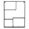 Xenos Wandrek met vakken Quin - zwart - 50x40x11.5 cm- Kerstcadeaus|Wandkasten