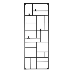 Xenos Wandrek XXL met clips - 150x55 cm - zwart- Wandrekken
