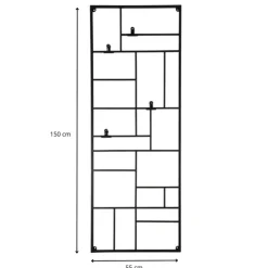 Xenos Wandrek XXL met clips - 150x55 cm - zwart- Wandrekken