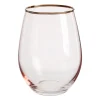 Xenos Waterglas - roze/goud - 450 ml- Waterglazen