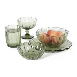 Xenos Waterglas clover - groen - 290 ml- Waterglazen
