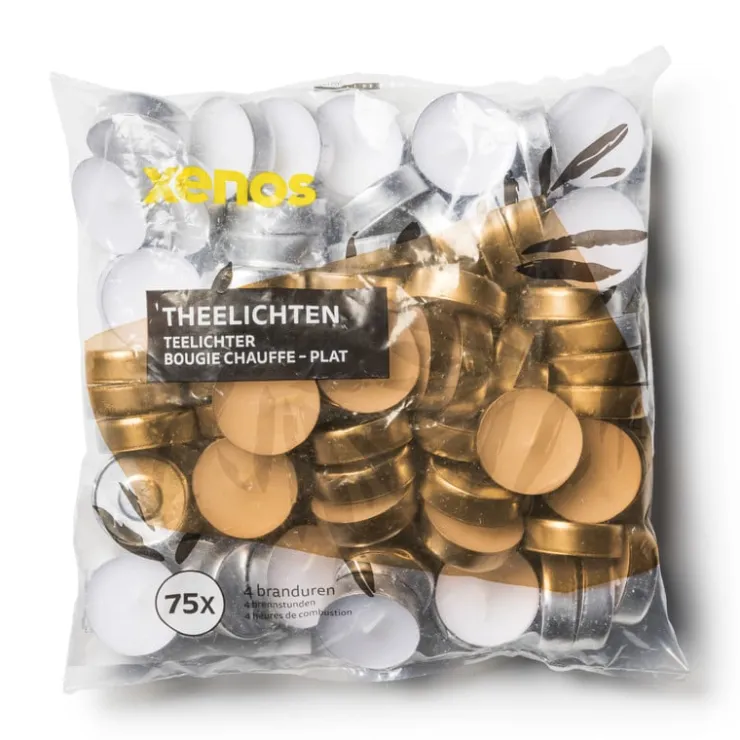 Xenos Waxinelichten - 4 branduren - set van 75- Waxinelichtjes