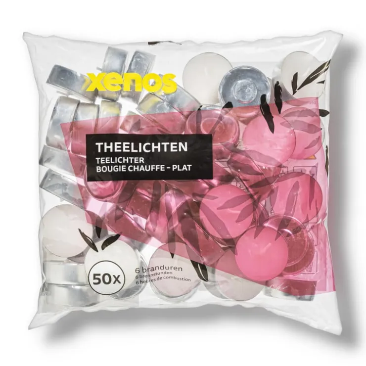Xenos Waxinelichten - 6 branduren - set van 50- Waxinelichtjes