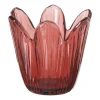 Xenos Waxinelichthouder bloem - rood - ø8.5x8 cm- Waxinelichthouders
