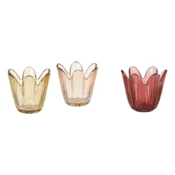 Xenos Waxinelichthouder bloem - rood - ø8.5x8 cm- Waxinelichthouders