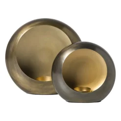 Xenos Waxinelichthouder brons - klein - 16x15x7.5 cm- Waxinelichthouders