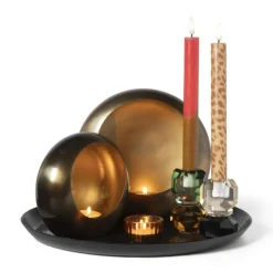 Xenos Waxinelichthouder brons - groot - 21x15x8.5 cm- Kerstcadeaus|Waxinelichthouders