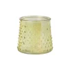 Xenos Waxinelichthouder geel - glas - ø8.3x7.3 cm- Waxinelichthouders