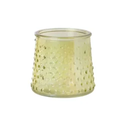 Xenos Waxinelichthouder geel - glas - ø8.3x7.3 cm- Waxinelichthouders