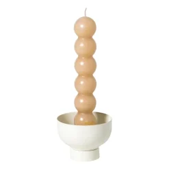 Xenos Waxinelichthouder met standaard - wit - ø8x6 cm- Waxinelichthouders