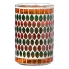 Xenos Waxinelichthouder mozaïek - oranje/groen - ø10x15 cm- Waxinelichthouders