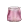 Xenos Waxinelichthouder roze - glas - ø8.3x7.3 cm- Waxinelichthouders