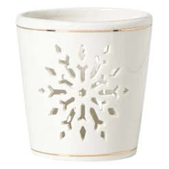 Xenos Waxinelichthouder sneeuwvlok - diverse varianten - ø7.2x7.5 cm- Waxinelichthouders