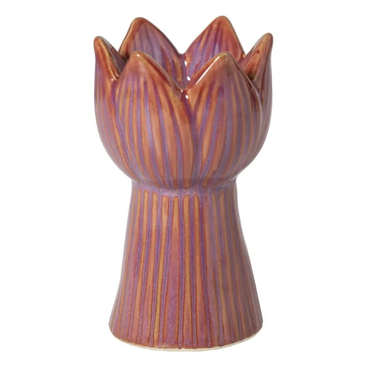 Xenos Waxinelichthouder tulp groot - roze - ø8x13.5 cm- Waxinelichthouders