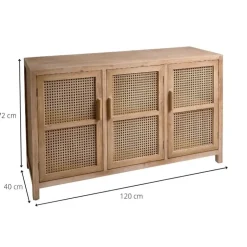 Xenos Webbing dressoir Bandung - naturel - 72x120x40 cm- Tv Meubels|Kast Met Deuren