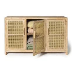 Xenos Webbing dressoir Bandung - naturel - 72x120x40 cm- Tv Meubels|Kast Met Deuren