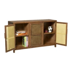 Xenos Webbing dressoir Bandung - bruin - 72x120x40 cm- Tv Meubels|Kast Met Deuren
