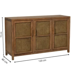 Xenos Webbing dressoir Bandung - bruin - 72x120x40 cm- Tv Meubels|Kast Met Deuren