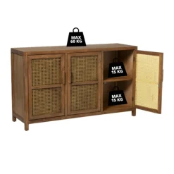 Xenos Webbing dressoir Bandung - bruin - 72x120x40 cm- Tv Meubels|Kast Met Deuren