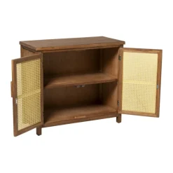 Xenos Webbing kast Bandung - bruin - 72x80.5x39 cm- Kast Met Deuren