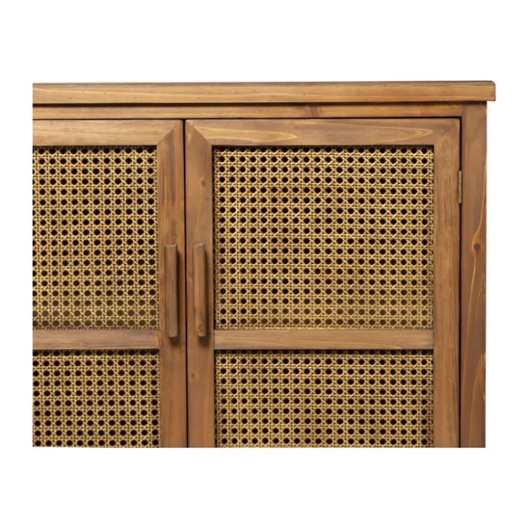 Xenos Webbing kast Bandung - bruin - 72x80.5x39 cm- Kast Met Deuren